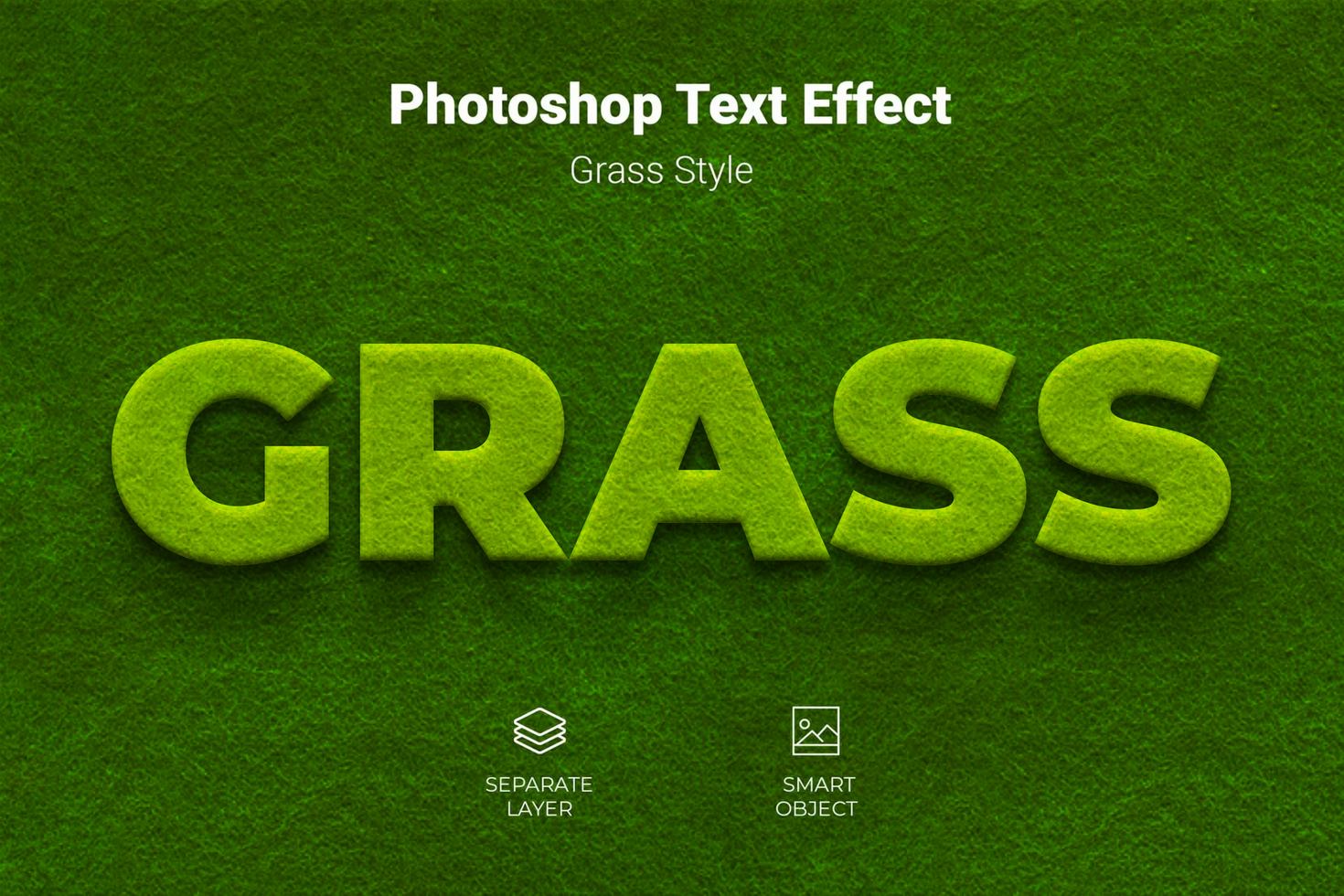 Grass Text Style Effect psd