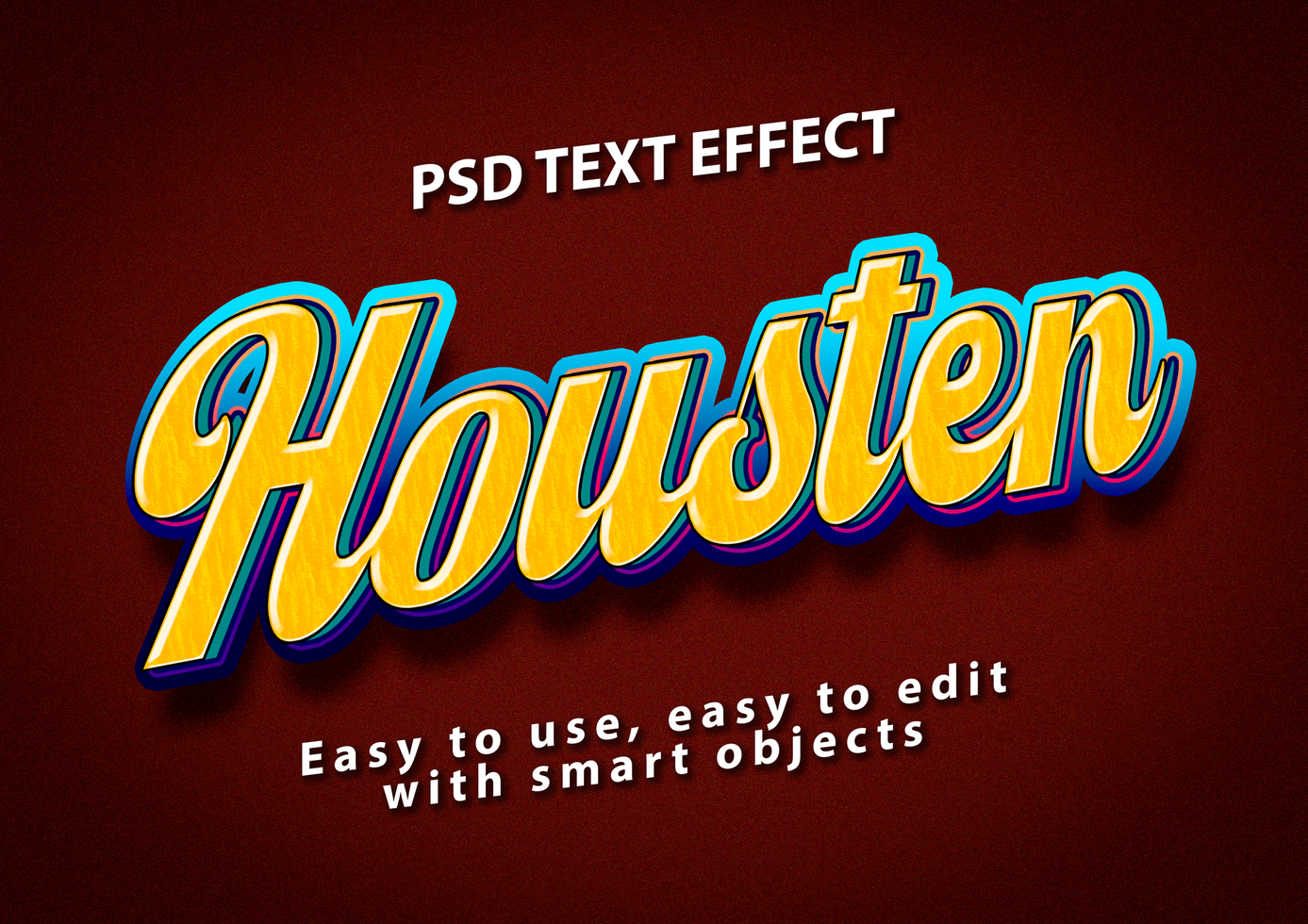 Housten editable text effect psd