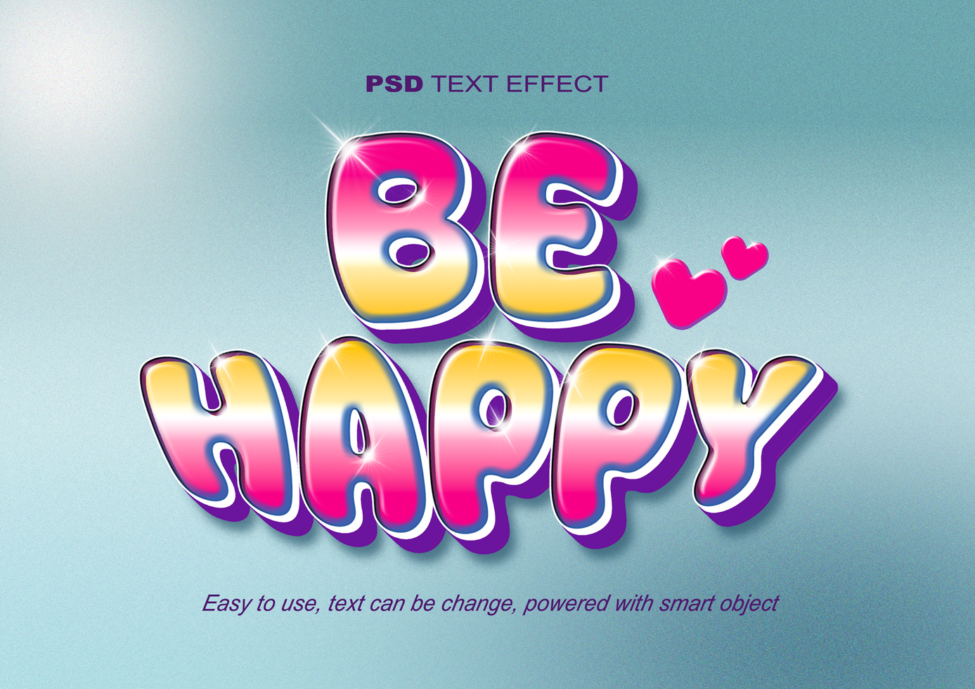 Happy editable text effect psd