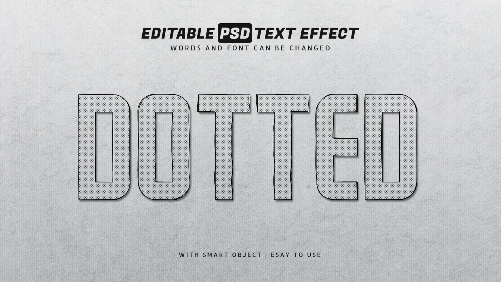 Simple dotted text effect editable psd