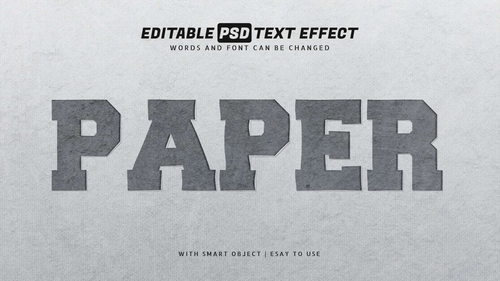 Paper text effect editable psd