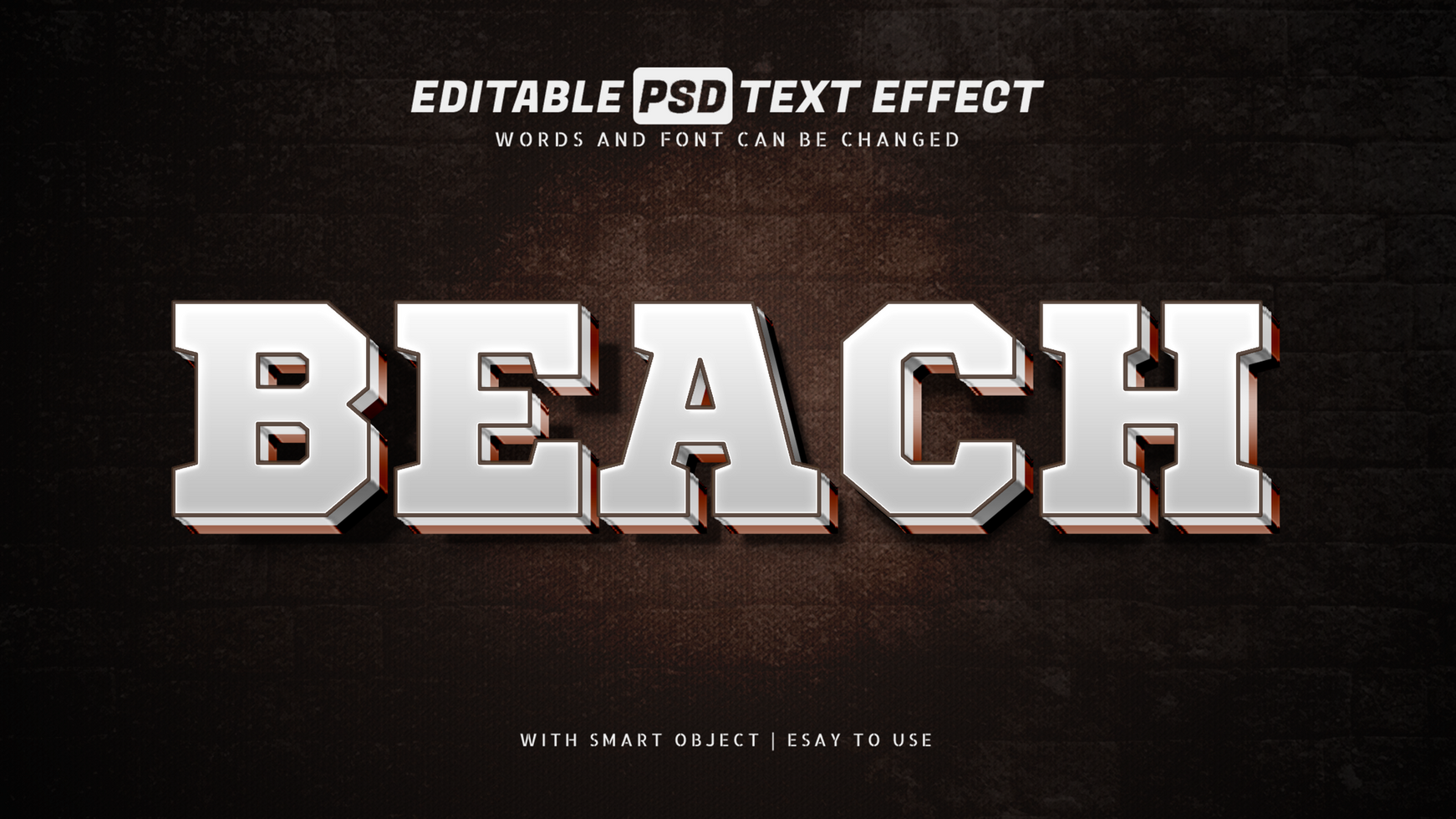 Beach 3d text effect editable psd