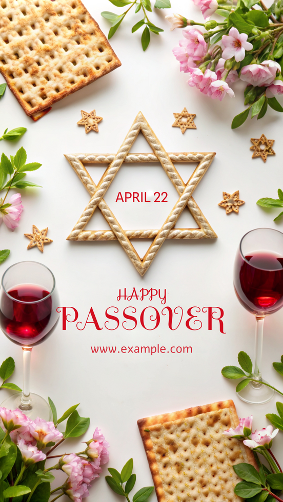 Happy Passover A white background with a red wine glass and a wine bottle psd