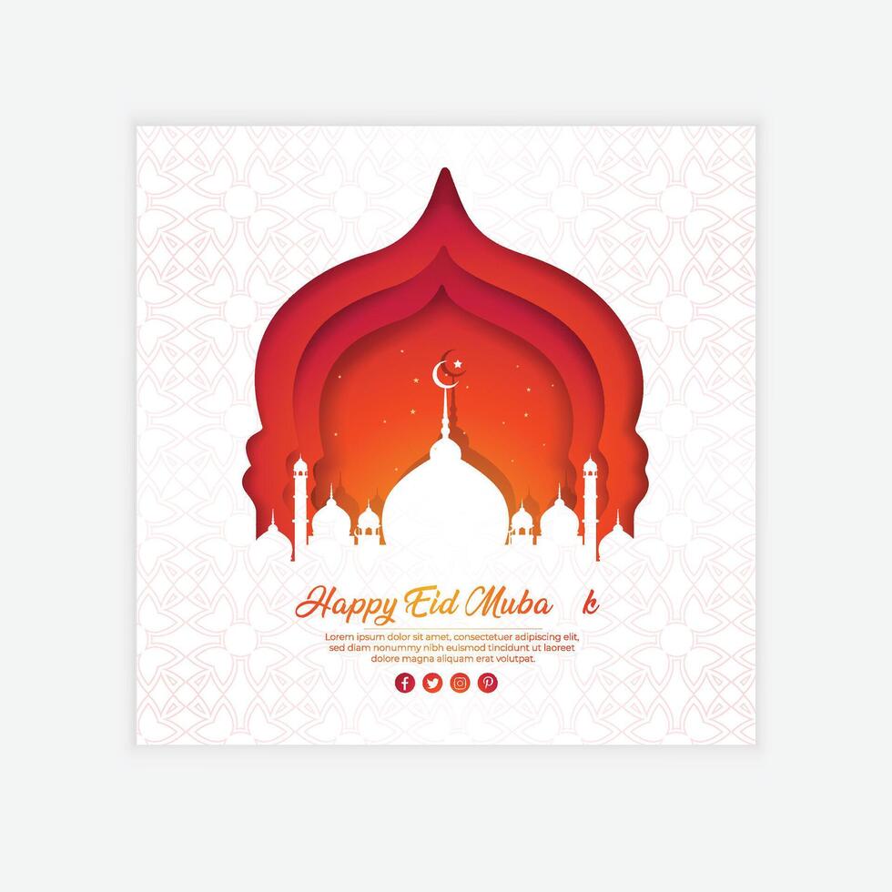 Eid mubarak, Eid, Mubarak, Eid mubarak Post, Eid mubarak post design, Post design vector
