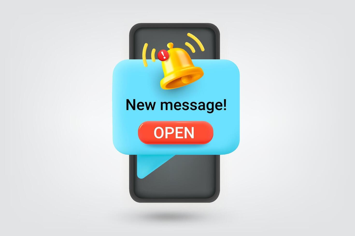 Receiving new message concept. 3d illustration vector