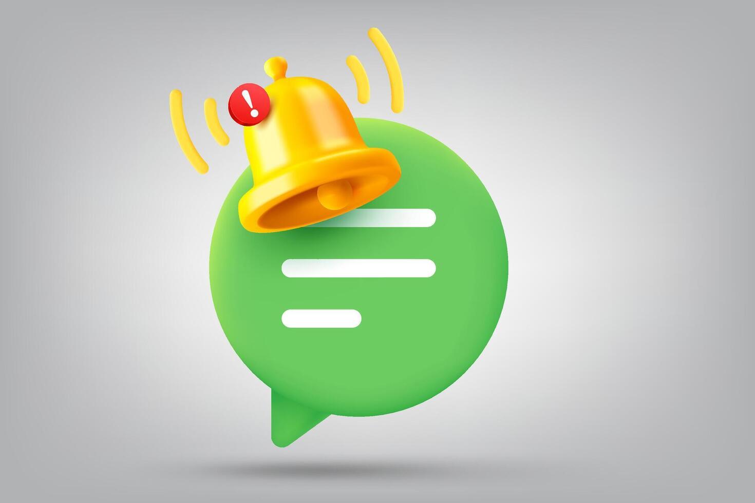 New message concept with the bell and speech bubble. 3d illustration vector