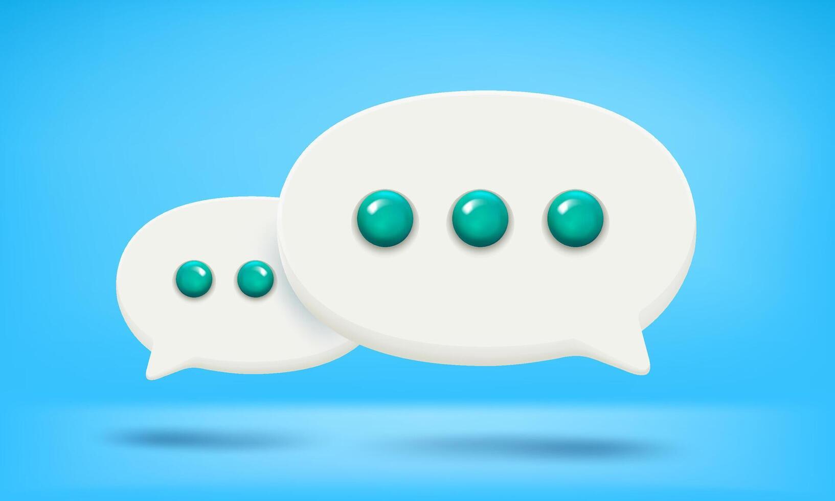 Two speech clouds. 3d illustration vector