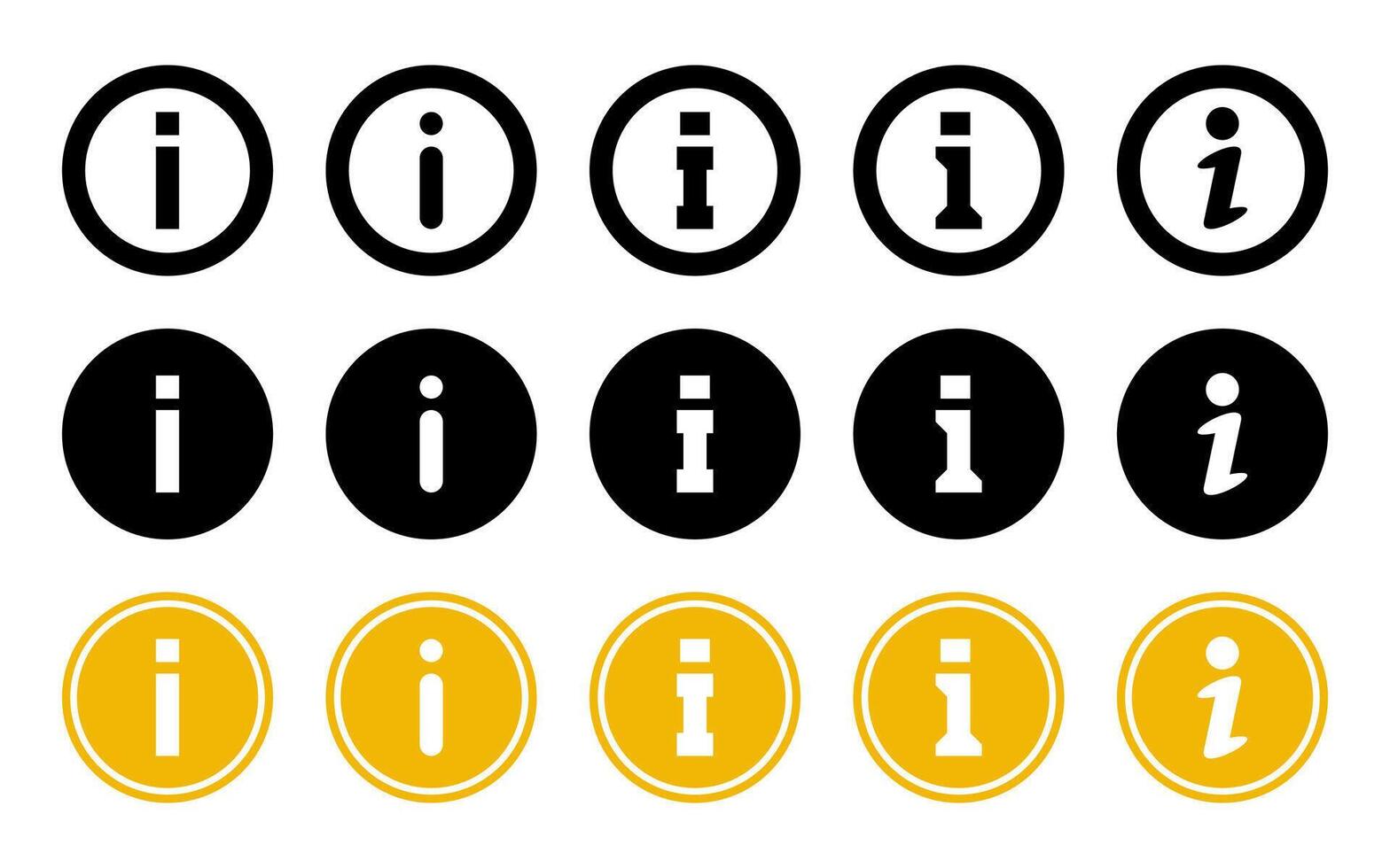 Info Icon Set. Simple Design of Information Button. Illustration for Application, Web, Poster. vector