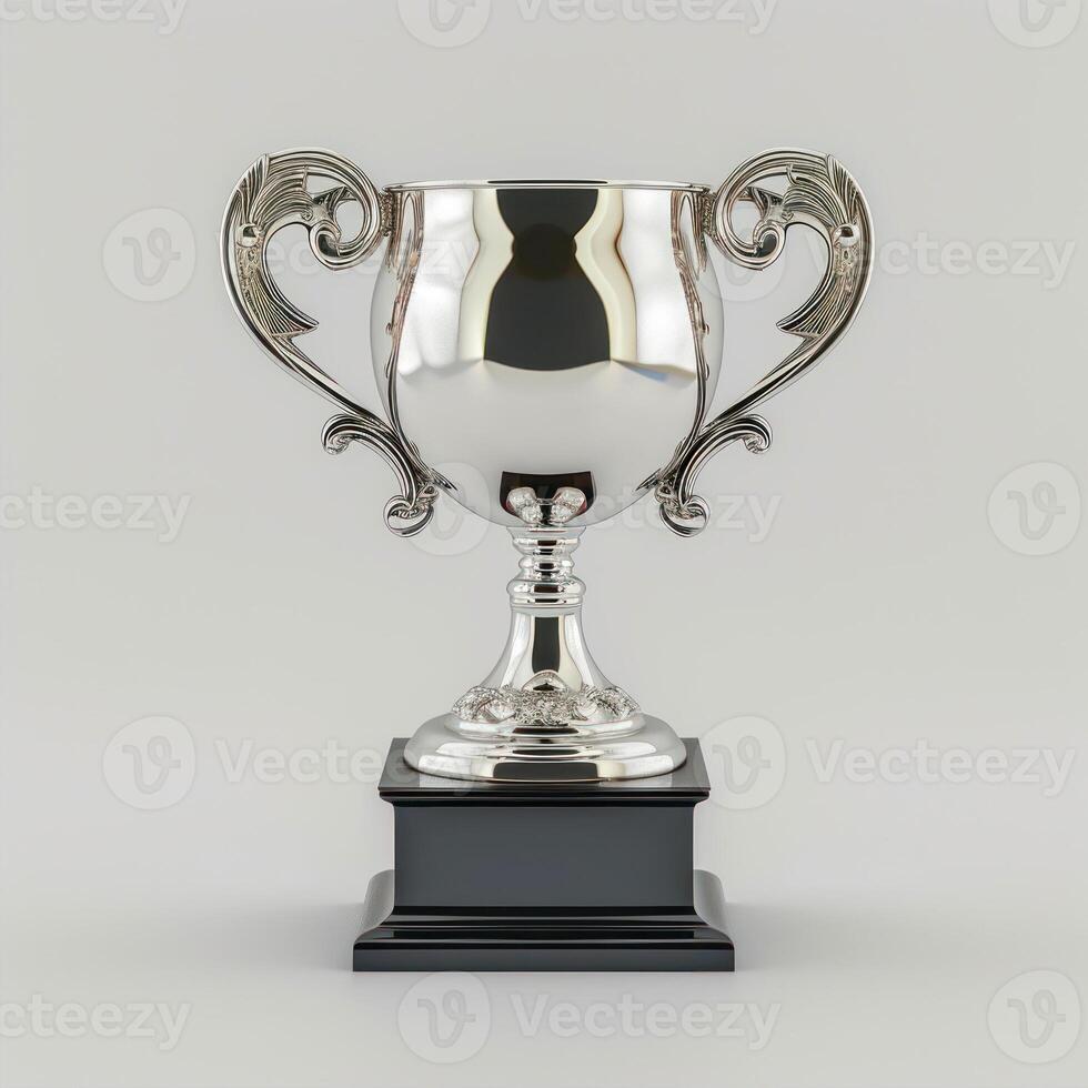 AI generated Trophy cup isolated on white background. Award concept. photo
