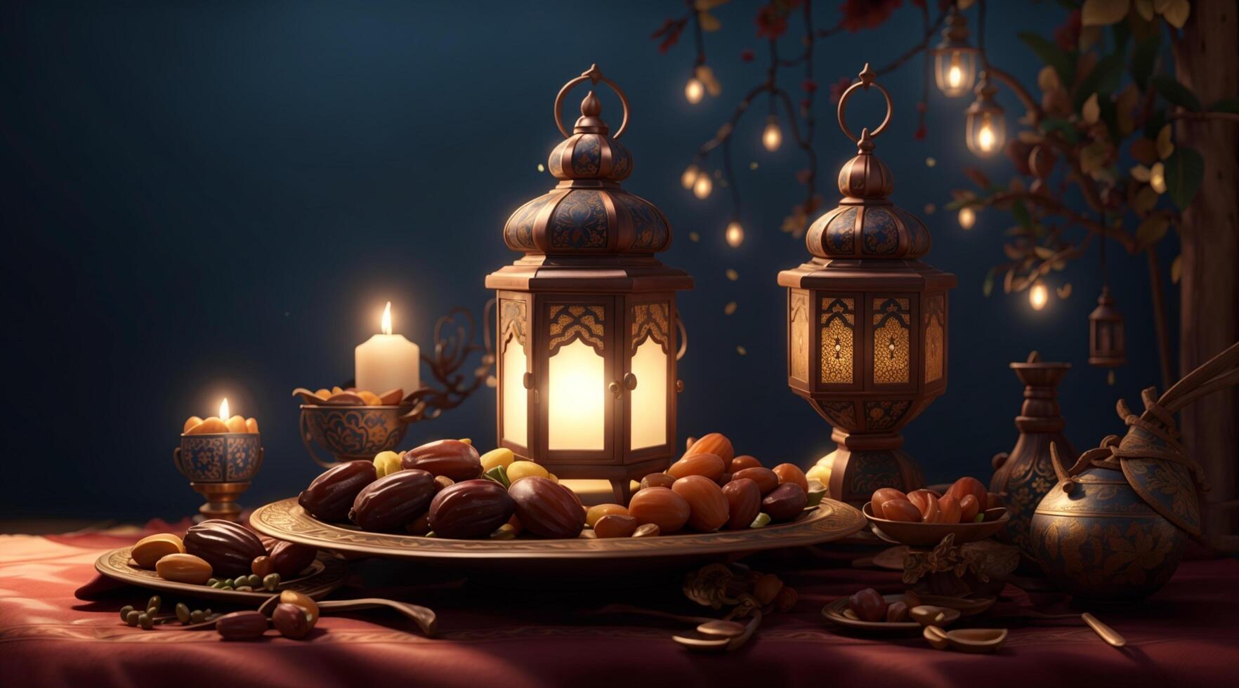 ai generado hermosa Ramadán momento foto