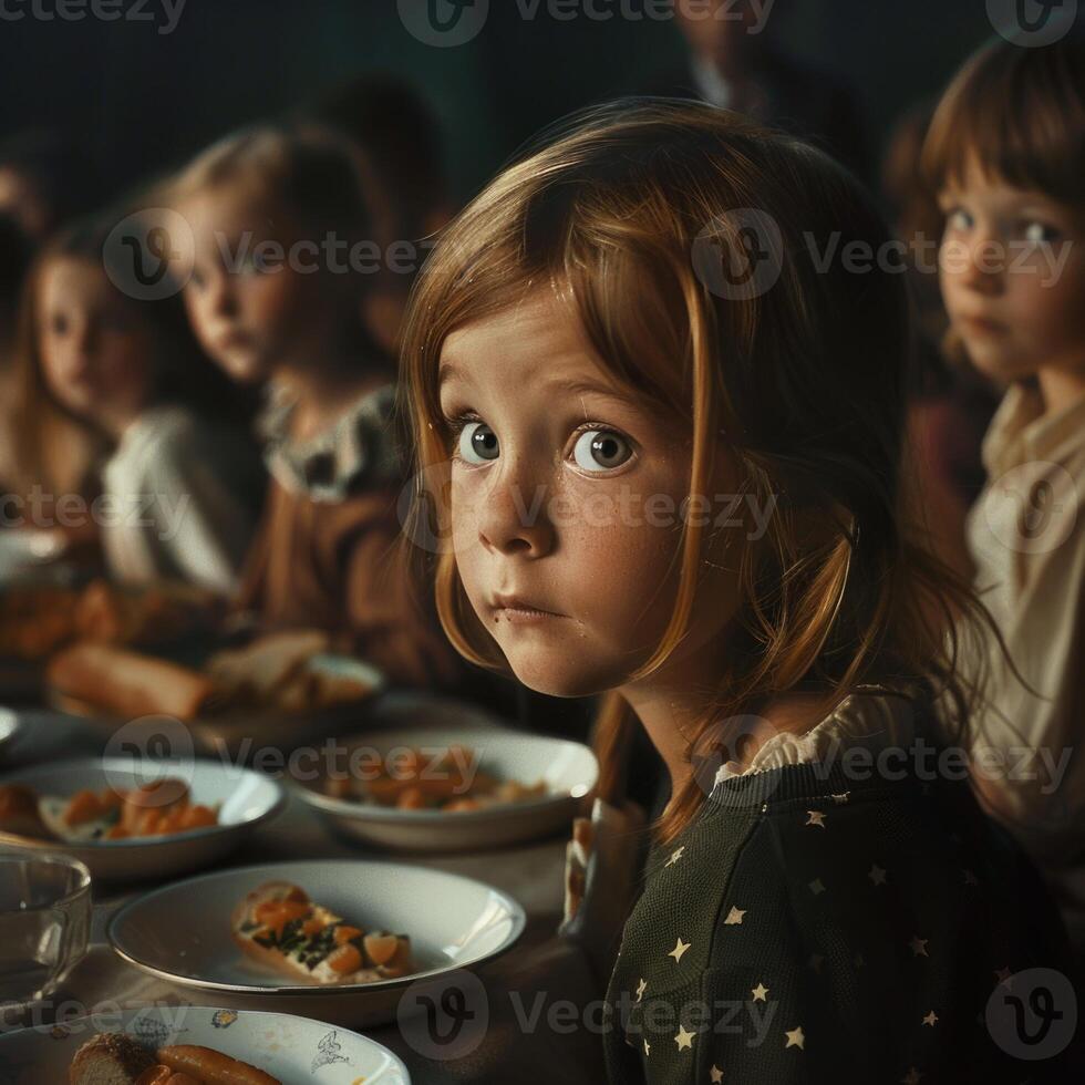 AI generated Orphanage child, a tender portrait of resilience and hope, the journey of children in need of care and support, shining a light on their strength and potential amidst adversity. photo