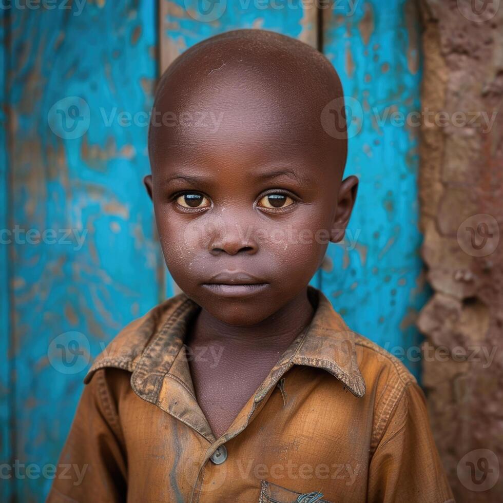 AI generated Orphanage child, a tender portrait of resilience and hope, the journey of children in need of care and support, shining a light on their strength and potential amidst adversity. photo