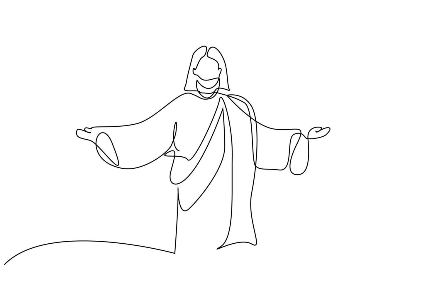 Jesús Dios cristiano religión oración persona uno línea Arte diseño vector