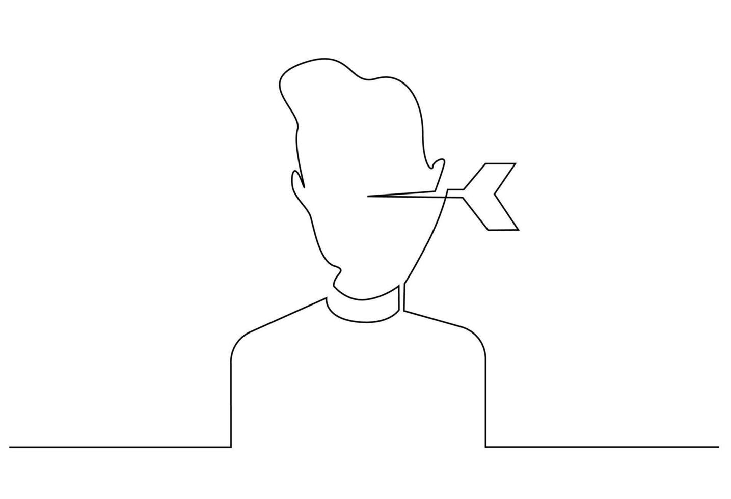 human person male head arrow target character one line art desig vector