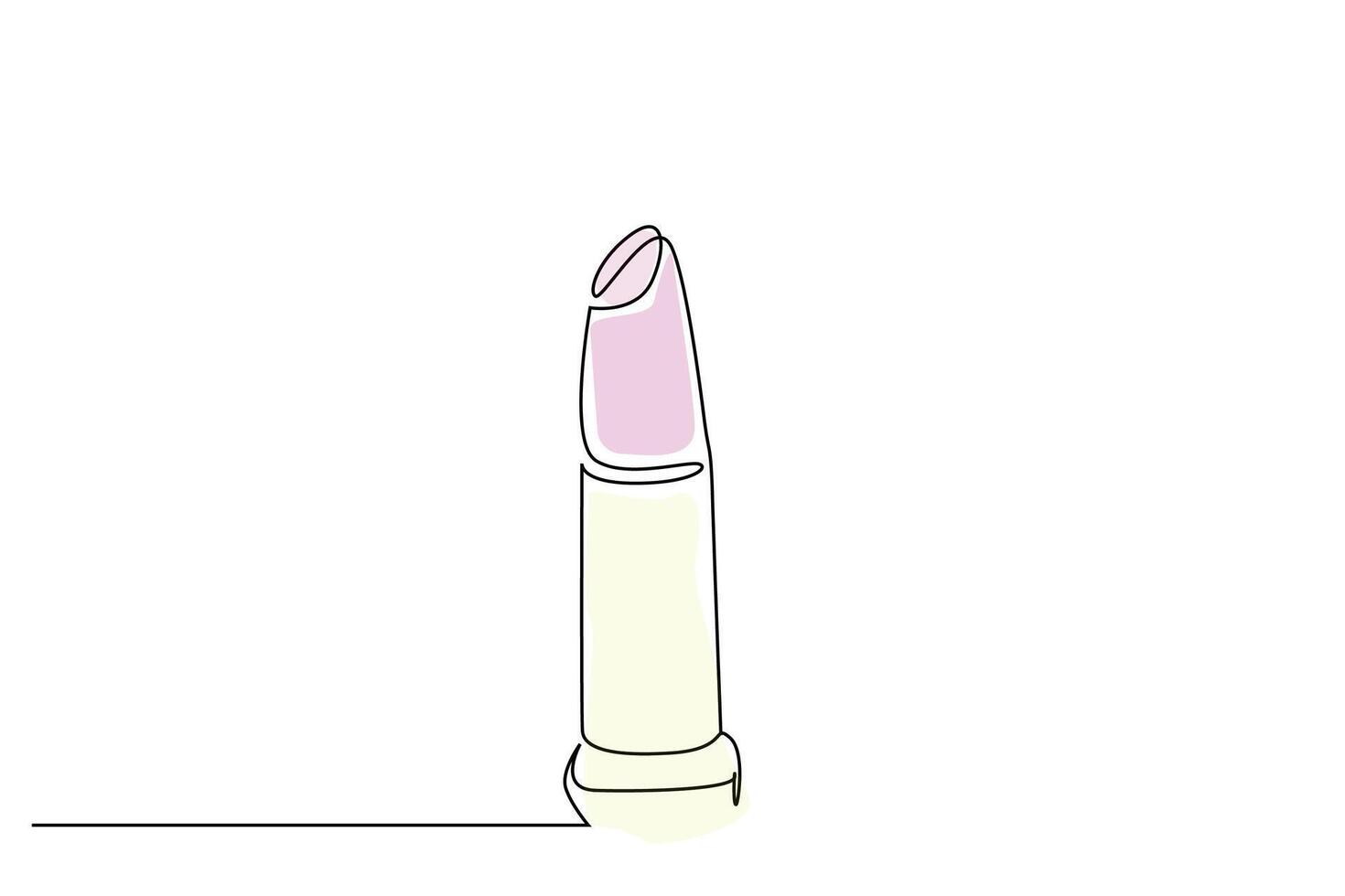 lipstick beauty cosmetic makeup product object one line art design vector