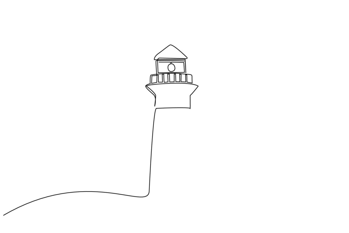 lighthouse building structure one line art design vector