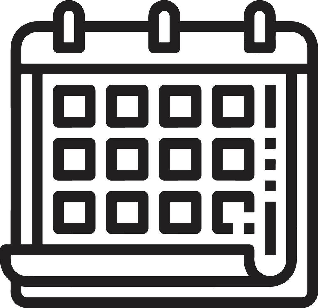 Calendar icon symbol image for schedule or appointment vector