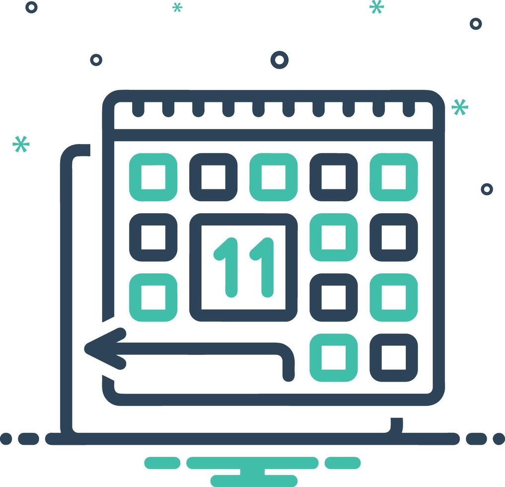 Calendar icon symbol image for schedule or appointment vector