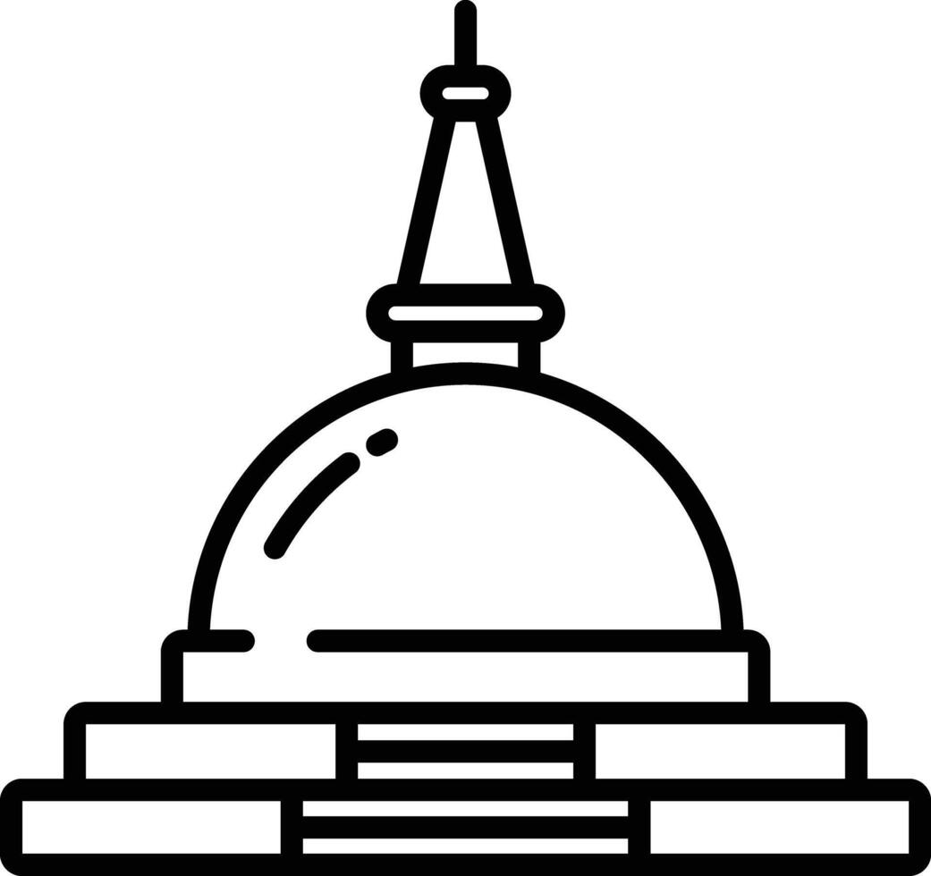 Stupa outline illustration vector