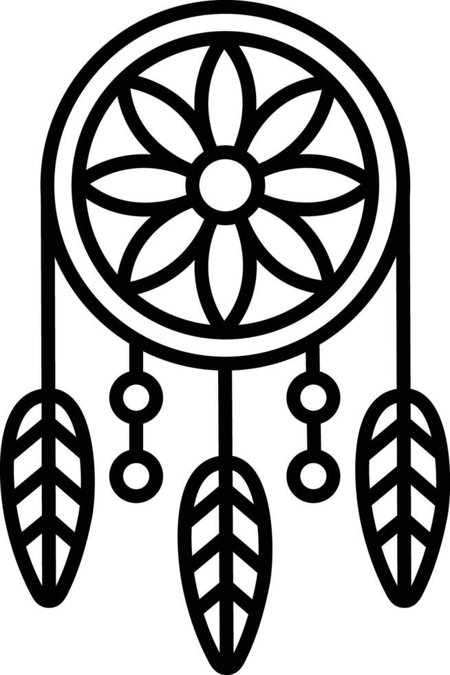 Dream Catcher outline illustration vector