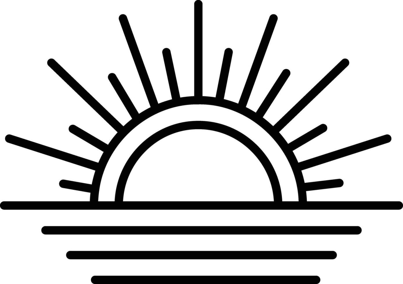 Sun outline illustration vector