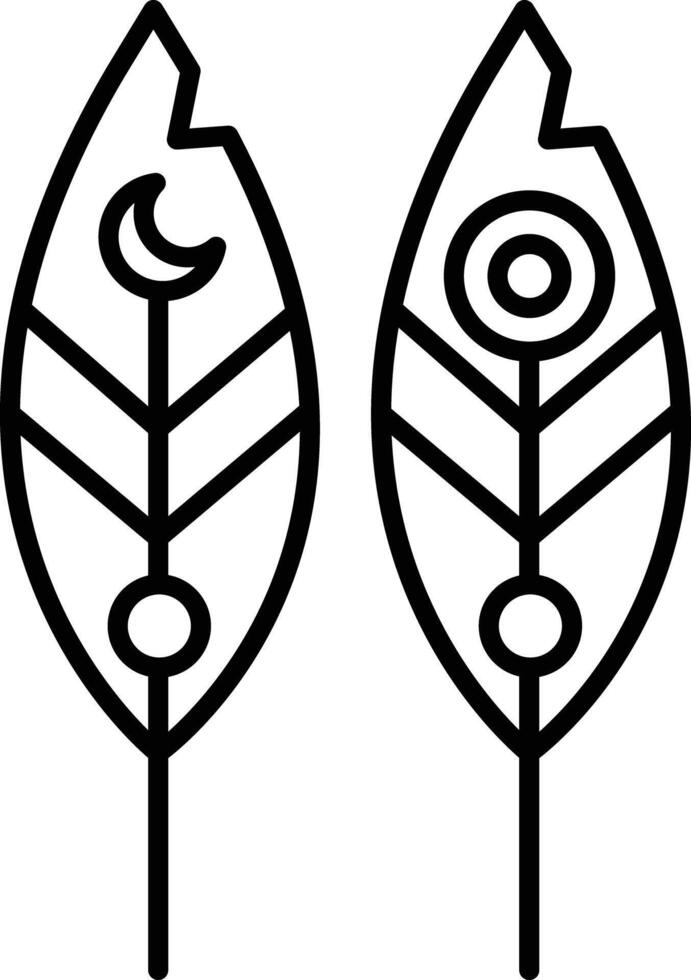 Feather outline illustration vector