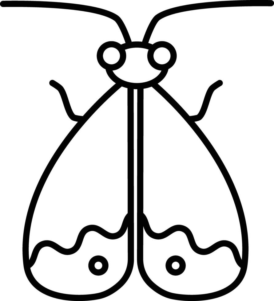 Moth outline illustration vector