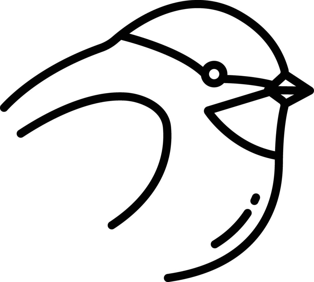 Chickadee bird outline illustration vector