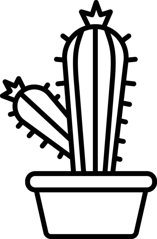 Cactus plant outline illustration vector