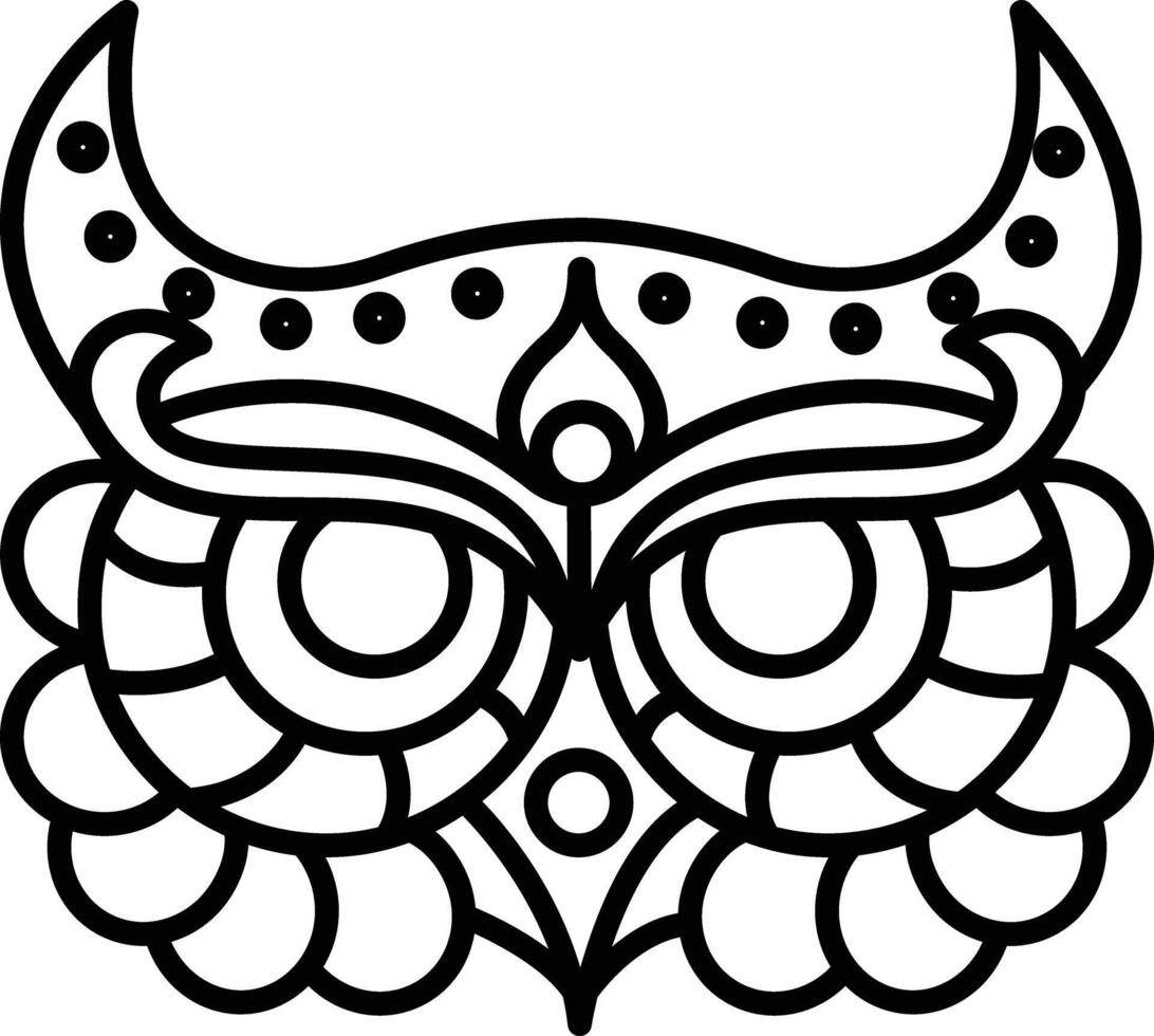 Owl outline illustration vector