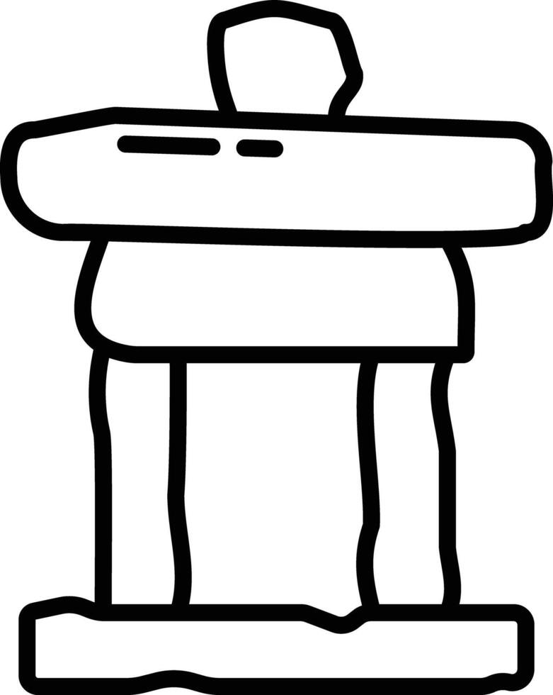 Inukshuk outline illustration vector