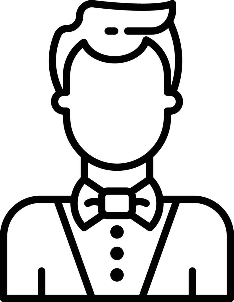 Croupier outline illustration vector