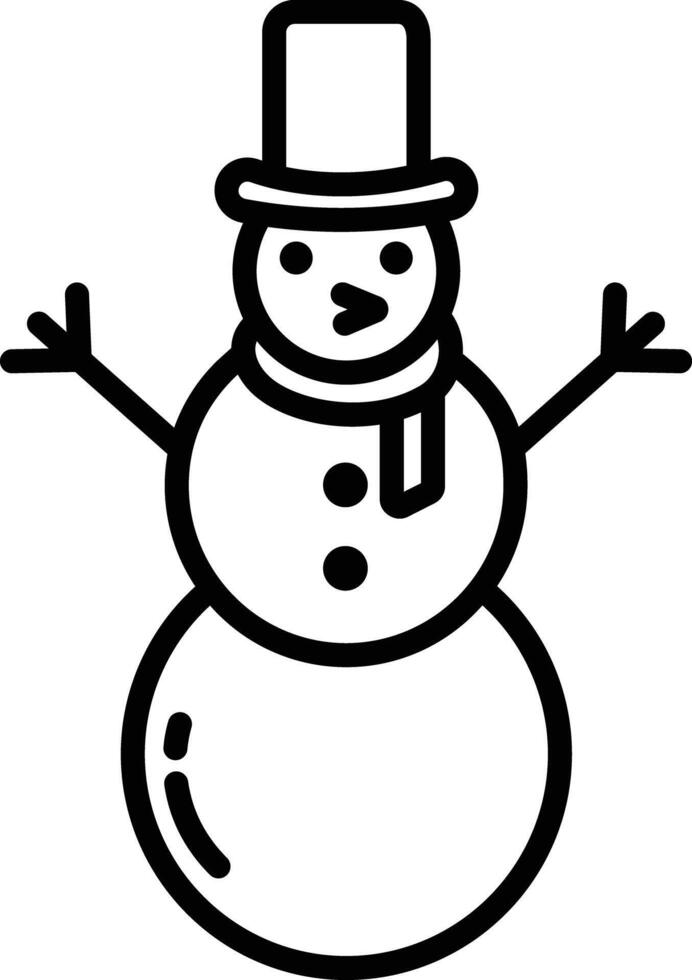 Snowman outline illustration vector