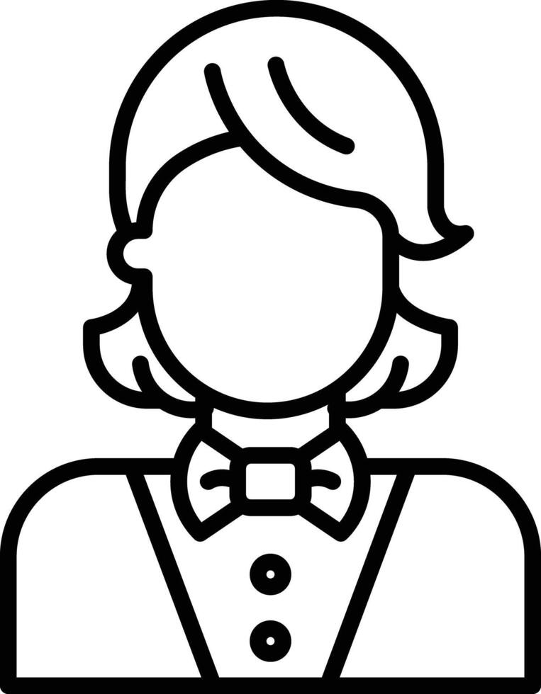 Croupier outline illustration vector