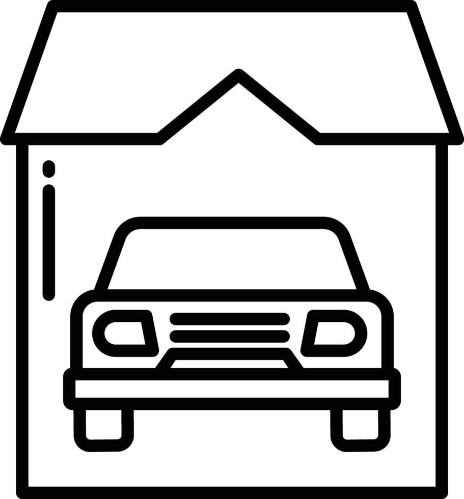 Garage outline illustration vector
