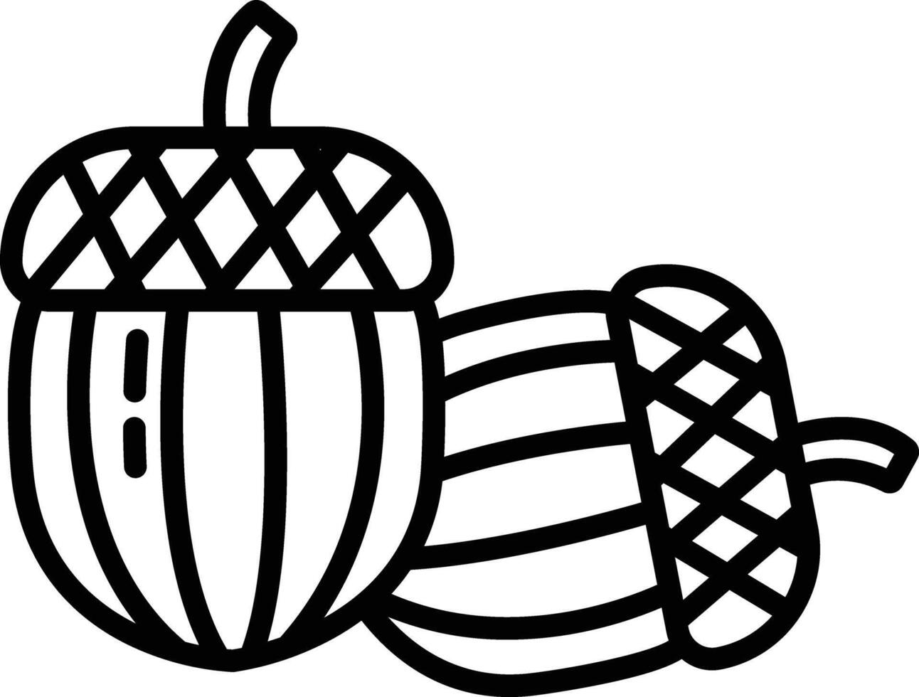 acorn outline illustration vector