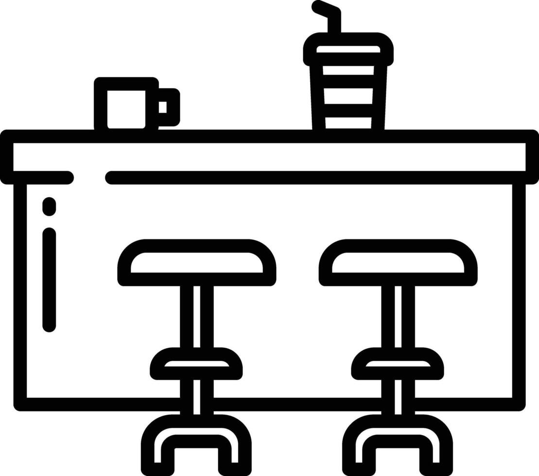 Coffee counter outline illustration vector
