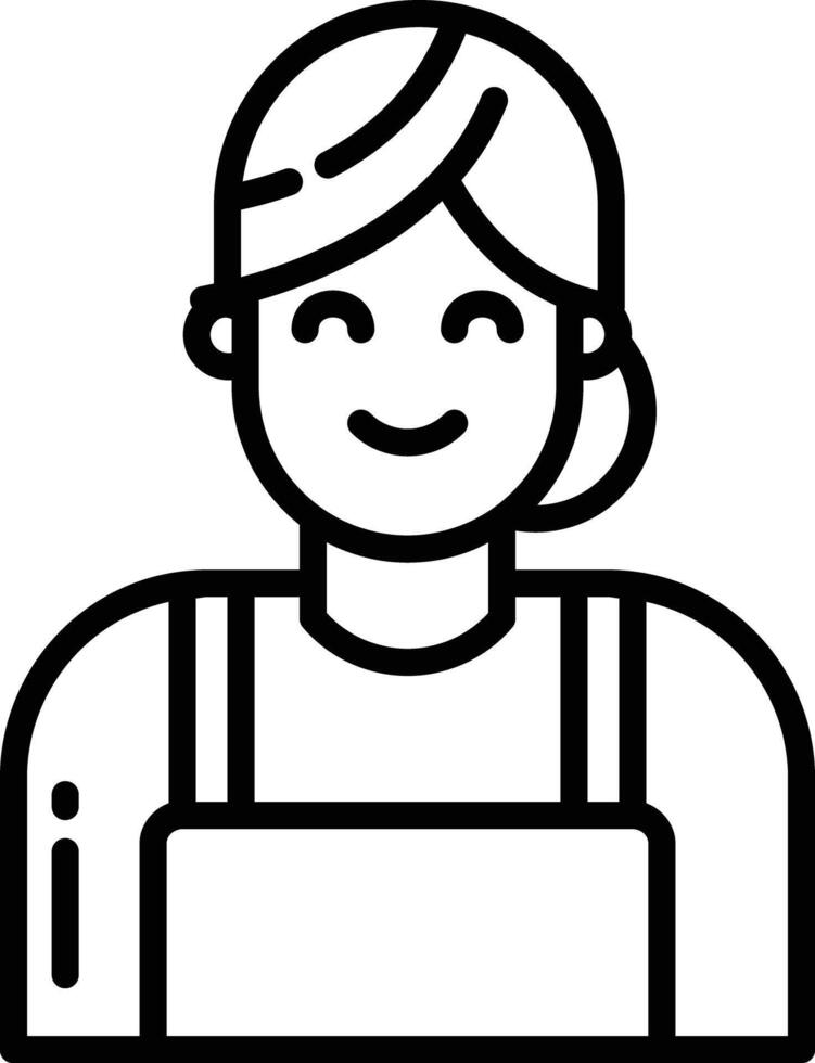 Woman Technician outline illustration vector