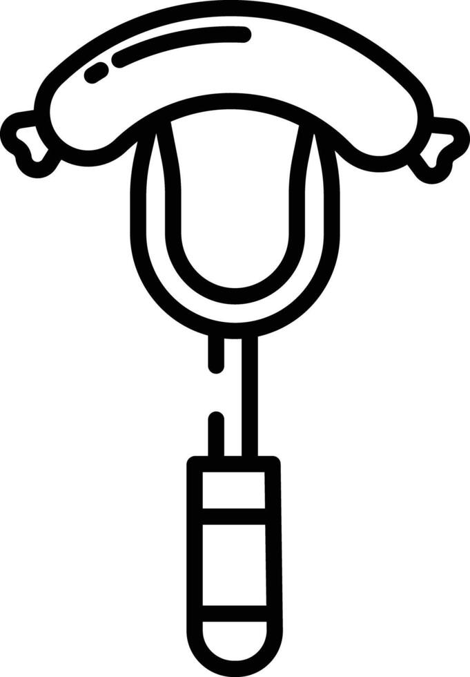 Barbecue fork outline illustration vector