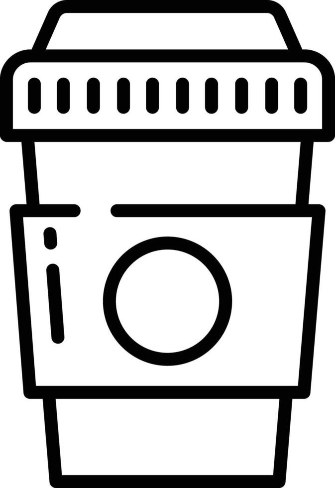 Paper cup outline illustration vector