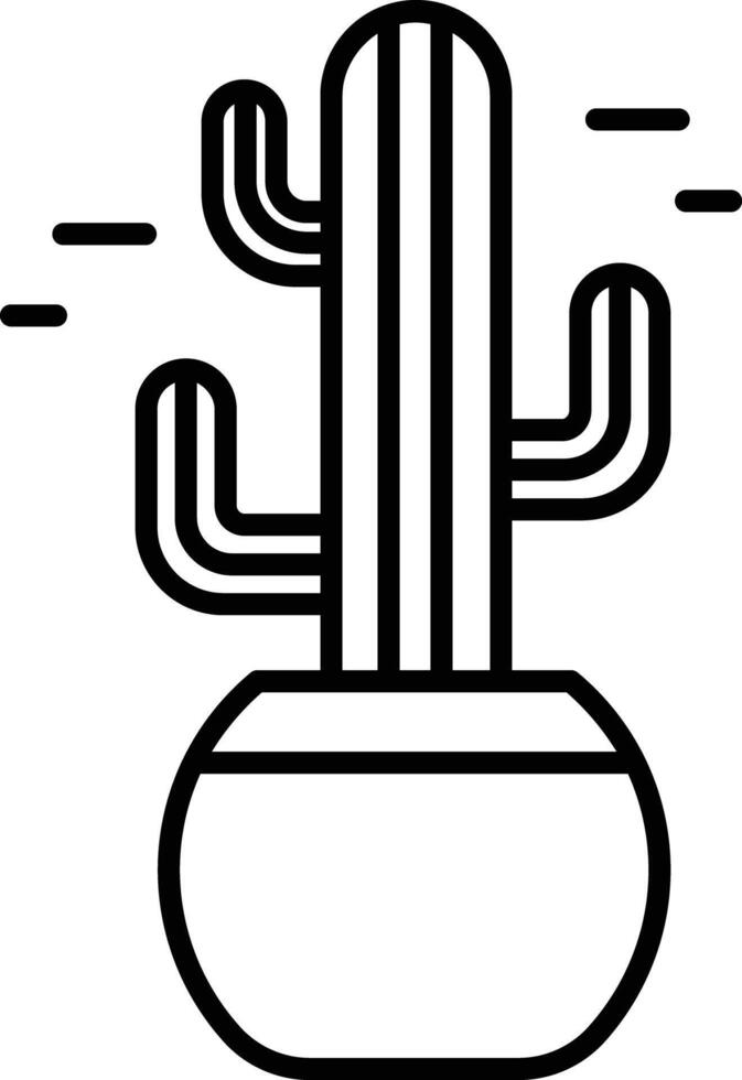 Cactus Plant outline illustration vector