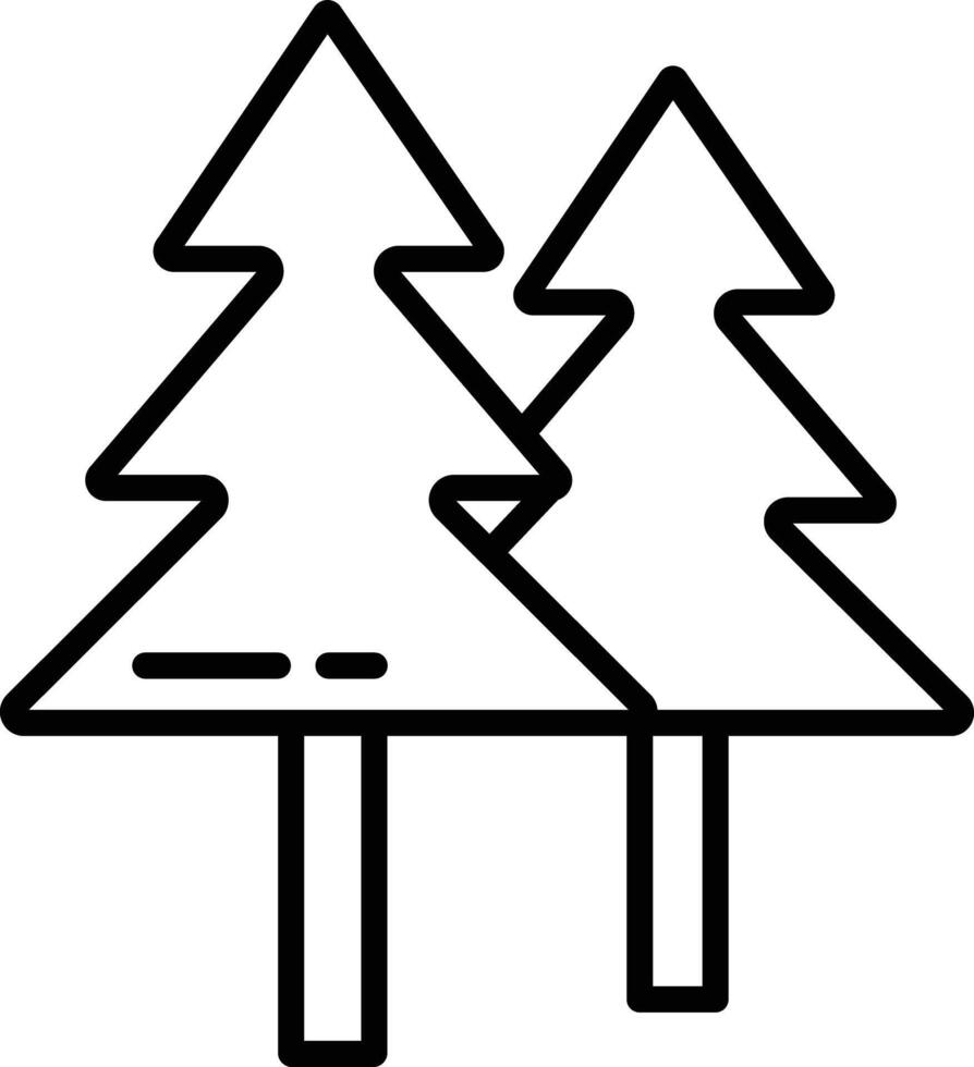 Pine tree outline illustration vector