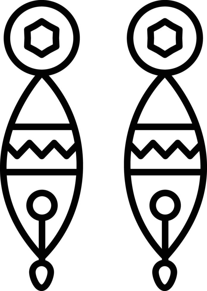 Earrings outline illustration vector