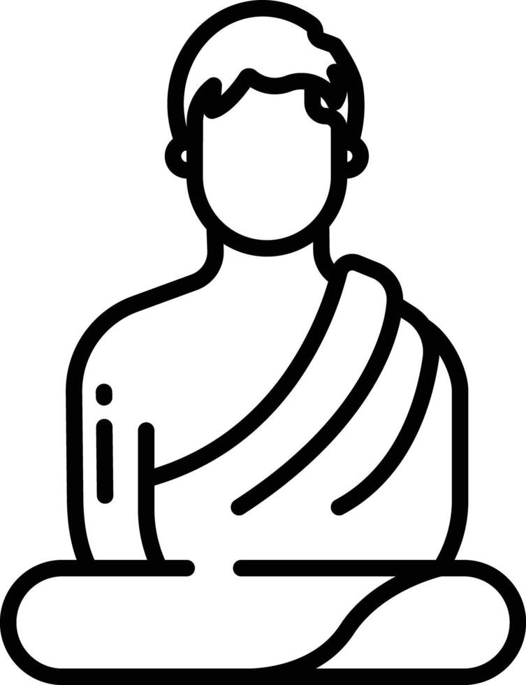 budista monje contorno ilustración vector