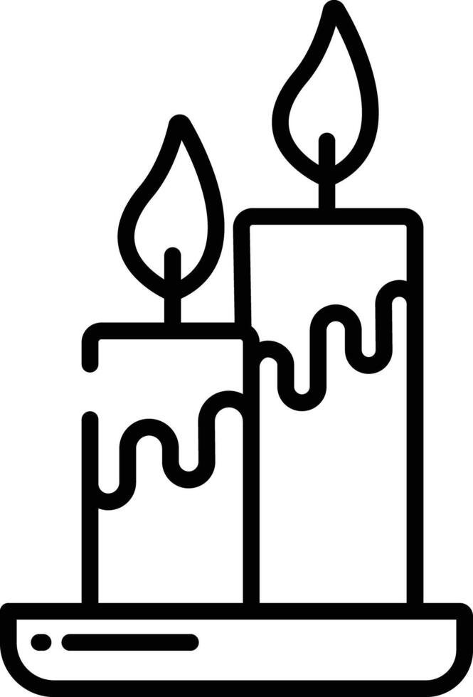 Candles outline illustration vector