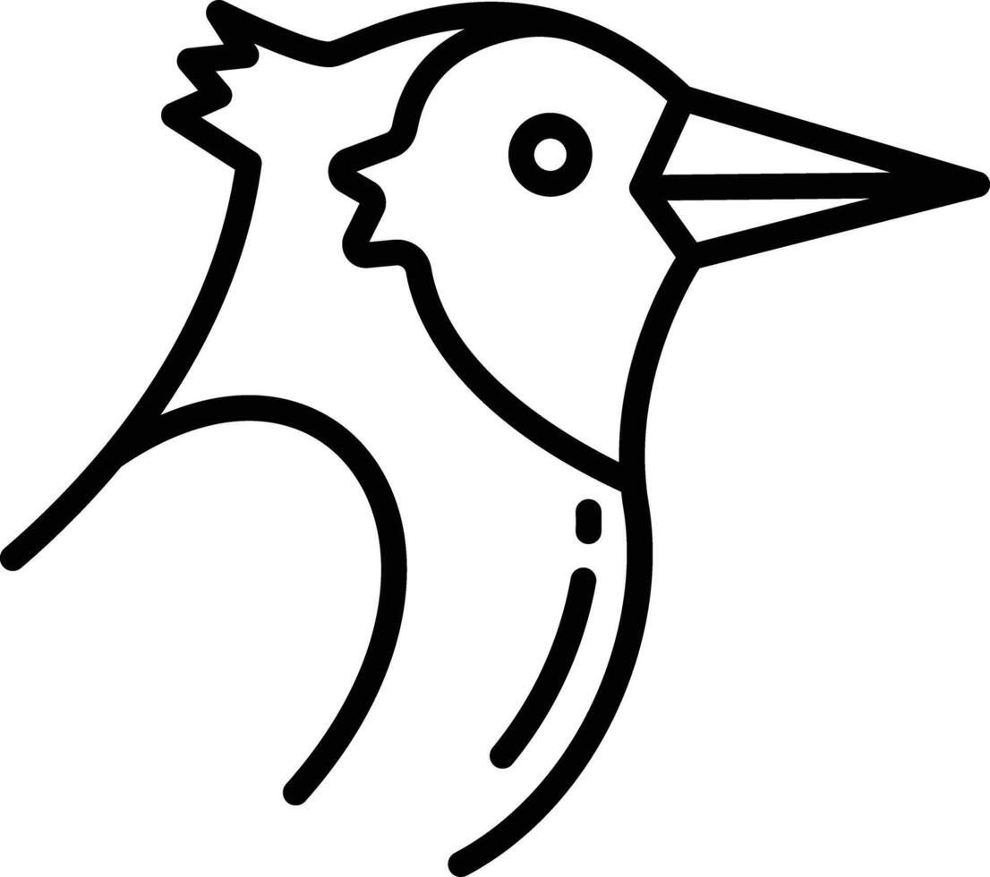 Woodpecker bird outline illustration vector