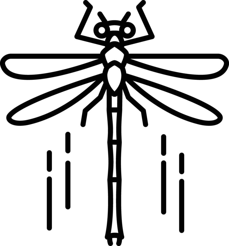 Dragonflies outline illustration vector