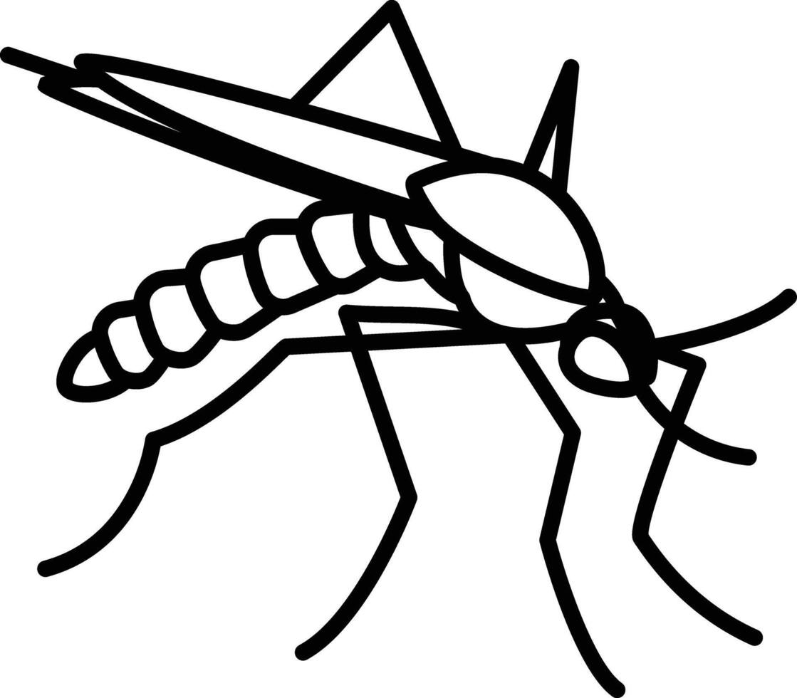 Mosquito outline illustration vector