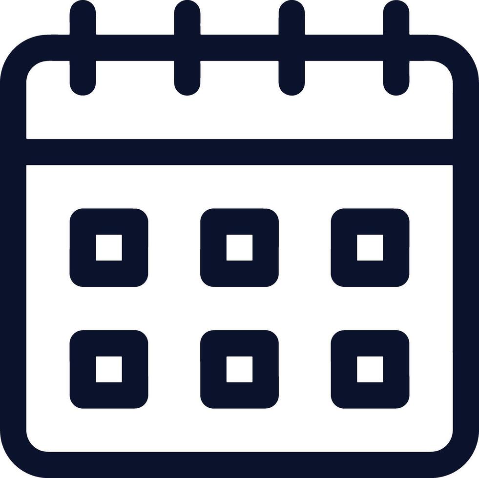 Calendar icon symbol image for schedule or appointment vector