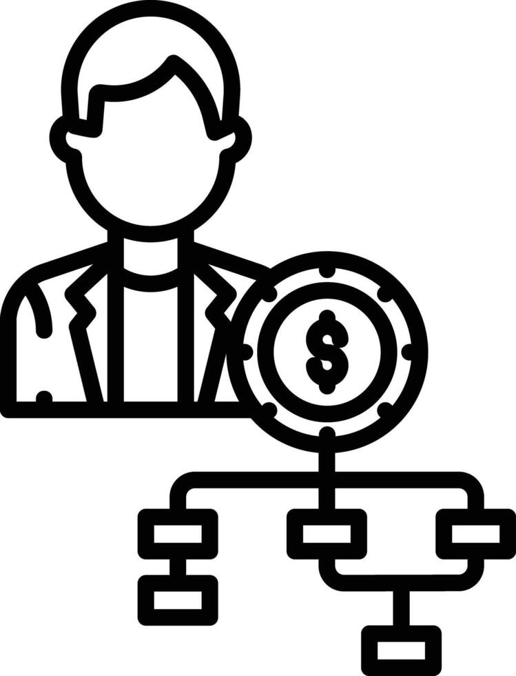 Man Investor outline illustration vector